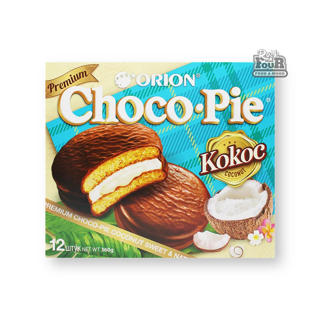 Confectionery "Orion Choco-Pie Coconut" in glaze 12pcs